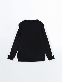 Bisiklet Yaka Be?ikta? Bask?l? Erkek ?ocuk Sweatshirt