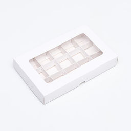 Цена за 2 шт. Коробка для 15 конфет, белая, 13.7×22×3.5 см