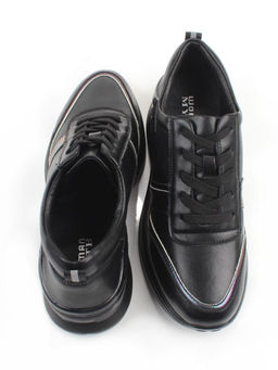 04-M27-21 BLACK Кроссовки женские (натуральная кожа)