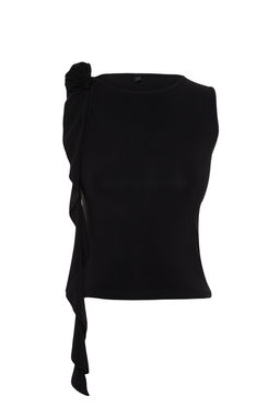 Trendyolmilla Yag Yesili Gul Aksesuar Detayl? F?rf?rl? Esnek Regular Orme Bluz TWOSS24BZ00200 фото 7