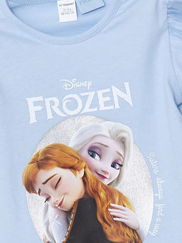 Elsa Bask?l? K?z ?ocuk Bluz ve Tayt 2li