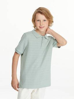 Polo Yaka Dokulu Erkek ?ocuk Ti??rt