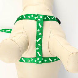 Комплект капроновый Косточки и лапки, поводок 120 х 1,5 см, ОГ 30-44 см, зелёный - Пижон фото 5