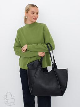 Сумка женская кожаная 1102-1MP black Polina&Eiterou