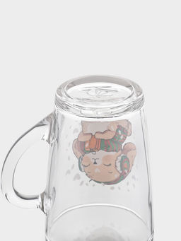 Цена за 20 шт. Кружка Капучино. Новогодние зверушки, 300 мл, стекло, рисунок МИКС