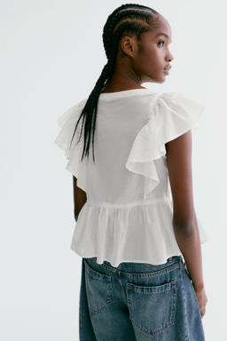 Frill-trimmed cotton top - H&m фото 7