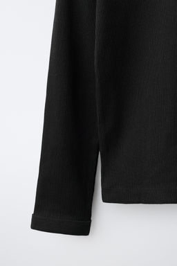 CAMISETA RIB / Negro - Zara фото 4