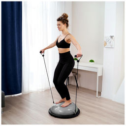 Полусфера BOSU гимнастическая ONLYTOP, с насосом, 58×25 см, серая