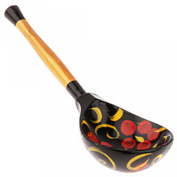 Ложка столовая деревянная 19х6х2,5см, Роспись (Россия)