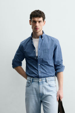 CAMISA REGULAR FIT ALGOD?N / Azul / Marino - Zara фото 2