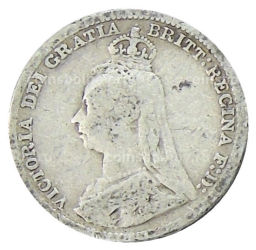 3 пенса 1892 года Великобритания