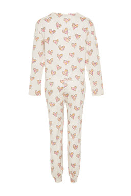 Krem %100 Pamuklu Kalpli Tshirt-Jogger Orme Pijama Tak?m? THMAW24PT00116