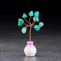 Денежное дерево декоративное «Сувенир бонсай. Энергия. Авантюрин зеленый», натуральный камень, 7×3 см