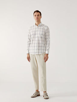 Regular Fit Uzun Kollu Ekose Poplin Erkek G?mlek