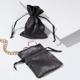 Цена за 50 шт. Мешочек подарочный атласный, 7x9см, цвет графитовый