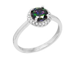 Кольцо из серебра мистик кварц, МЦВ994мк