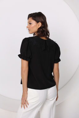 Блузка с отложным воротом и бантом - Looklikecat фото 3