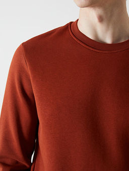 Bisiklet Yaka Uzun Kollu Bask?l? Erkek Sweatshirt