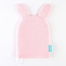 Мочалка детская для купания «Зайка», варежка, из махры