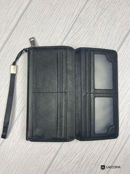 LACCOMA клатч 1-162-98-черный натуральная кожа полиэстер