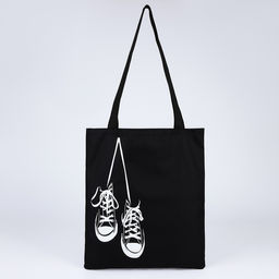 Сумка шопер Кеды, 35х0.5х40 см, отд без молнии, без подклада, чёрная - Nazamok фото 5