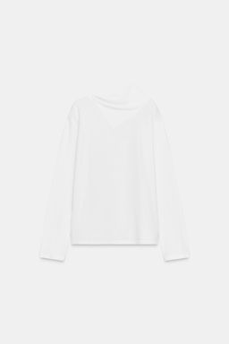 LONG SLEEVE SCARF T-SHIRT - Zara фото 7