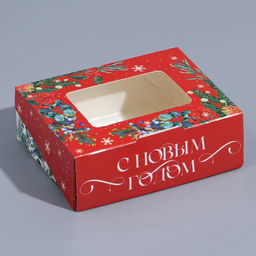 Цена за 5 шт. Коробка складная Новогодний венок, 10 х 8 х 3.5 см - Дарите счастье фото 3