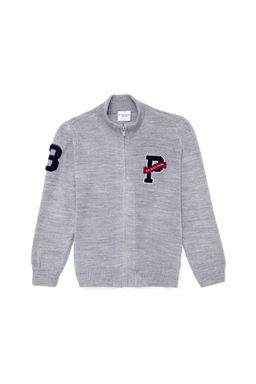U. S. Polo Assn Серый меланжевый вязаный кардиган на молнии для мальчика - U.s. polo assn фото 5
