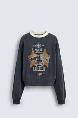 SUDADERA ESTAMPADO LAVADO / Gris antracita - Zara фото 7
