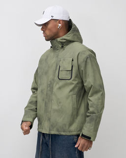 Куртка спортивная мужская весна осень цвета хаки 25473Kh