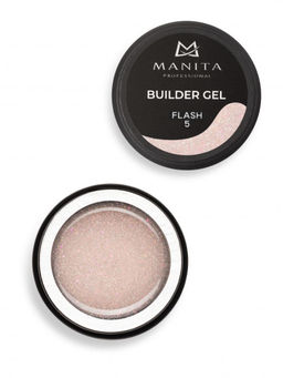 Manita Professional Гель моделирующий для ногтей с хлопьями юки / Builder Gel Flash №05, 15 мл  фото 4