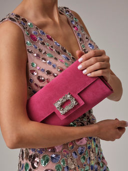 Клатч замшевый Deboro 31016 розовый