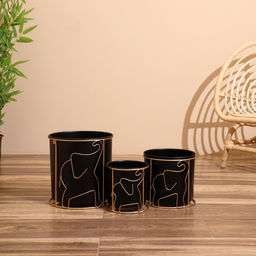 Кашпо на подставке «Зу», набор 3 шт., d=26 см, d=21 см, d=16 см, металл