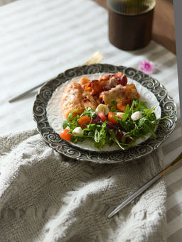 Тарелка обеденная WY Floral Laceware, d=25 см, фарфор, серая