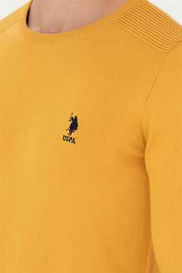 U. S. Polo Assn Мужской горчичный базовый свитер - U.s. polo assn фото 4