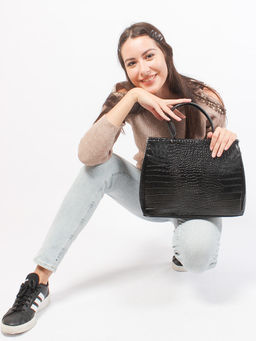 LACCOMA сумка Y1446-2-черный натуральная кожа полиэстер  фото 8