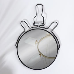 Зеркало настольное - подвесное, двустороннее, с увеличением х2, d зеркальной поверхности 16.2 см, чёрное