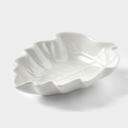 Соусник «Лиственик», 14×10×3 см, керамика, белый