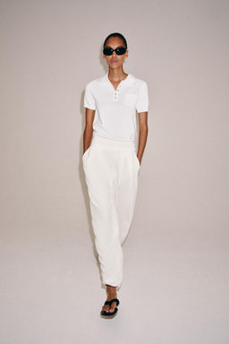 PANTAL?N FLUIDO PINZAS ZW COLLECTION / Blanco roto - Zara фото 7