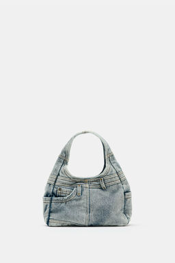 BOLSO DE MANO DENIM / Azul Vaquero - Zara фото 3