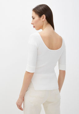 Приталенный джемпер в тонкий рубчик - Incity фото 5