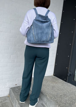 Женская сумка-рюкзак из эко кожи 9902 Голубой