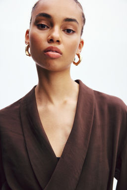 Blazer oversize con cintur?n de anudar - H&m фото 6