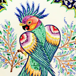 Ляган узбекский Риштанская Керамика «Жар-птица», d=41 см, МИКС