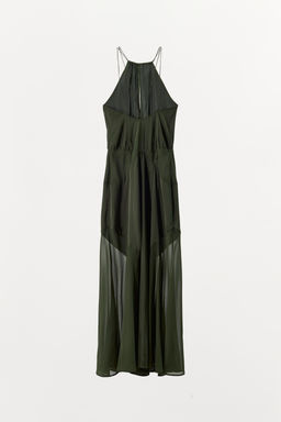VESTIDO LARGO HALTER / Khaki - Zara фото 8