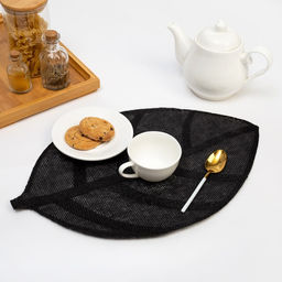 Набор салфеток 2 шт. Доляна Листочки, цв.черный, 30*45 см