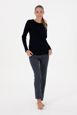 Kad_n Lacivert Pijama Tak_m_ Sepette S_rpriz _ndirim