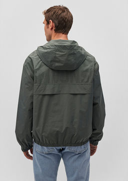 Kapusonlu Haki Ceket - Mavi фото 4