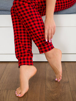 Брюки женские, модель 162, трикотаж (Красно-черная клетка) - Ивановотекстиль фото 10