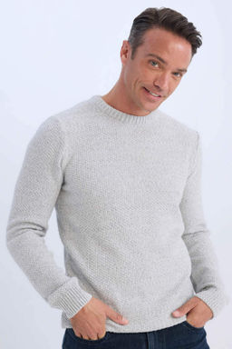 Standart Fit Normal Kesim Bisiklet Yaka Dokulu Basic Duz Triko Kazak - Defacto фото 9